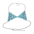 thumbnail image 3 of Cadena corporal para mujer, sujetador, top con cadena, brillante, sin mangas, accesorio de disfraz, lencería elegante para club, verano, playa, Halloween, rave Azul, 3 of 8