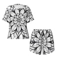 thumbnail image 4 of Lsque Mandala Floral Line Art Women's Short-Sleeved Pajama Set - 2 Piece Soft and Lightweight Sleepwear Set-Medium, 4 of 9