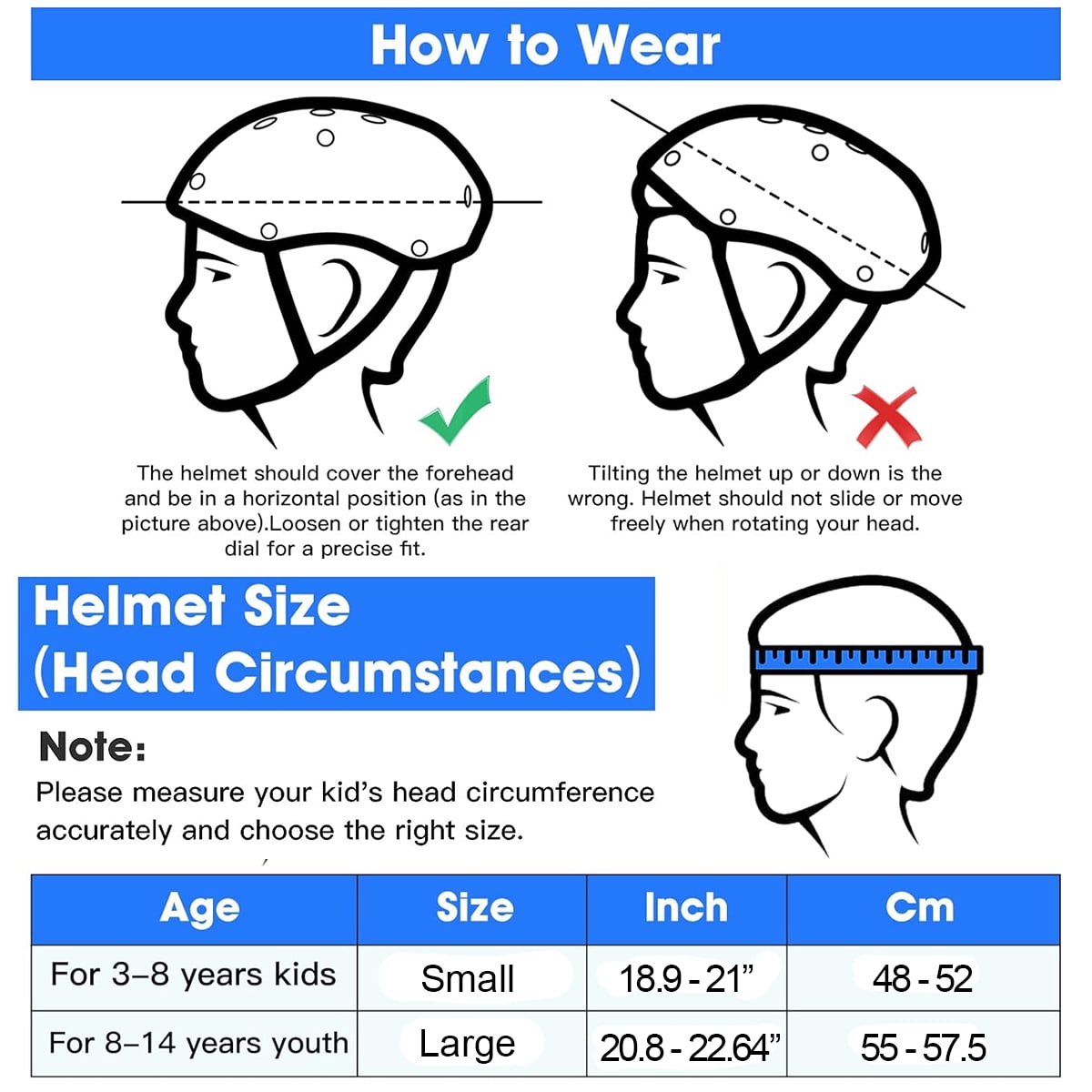 Rirool Kids Bike Helmet & Protective Gear Set - Ages 3-8 Boys Girls - Skateboard Cycling Scooter Rollerblading - Blue