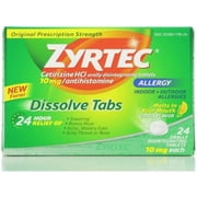 Zyrtec 24 Hour Allergy Dissolve Tablets, Citrus 24 ea (Pack of 4)