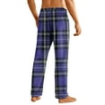 thumbnail image 3 of Fgvctg Mens Pajamas Sleepwear Fleece Plaid Pajama Pants Comfortable Sleep Lounge Pant Drawstring Pj Bottom Lightweight Comfy Lounge Bottoms With Pockets Purple L, 3 of 5
