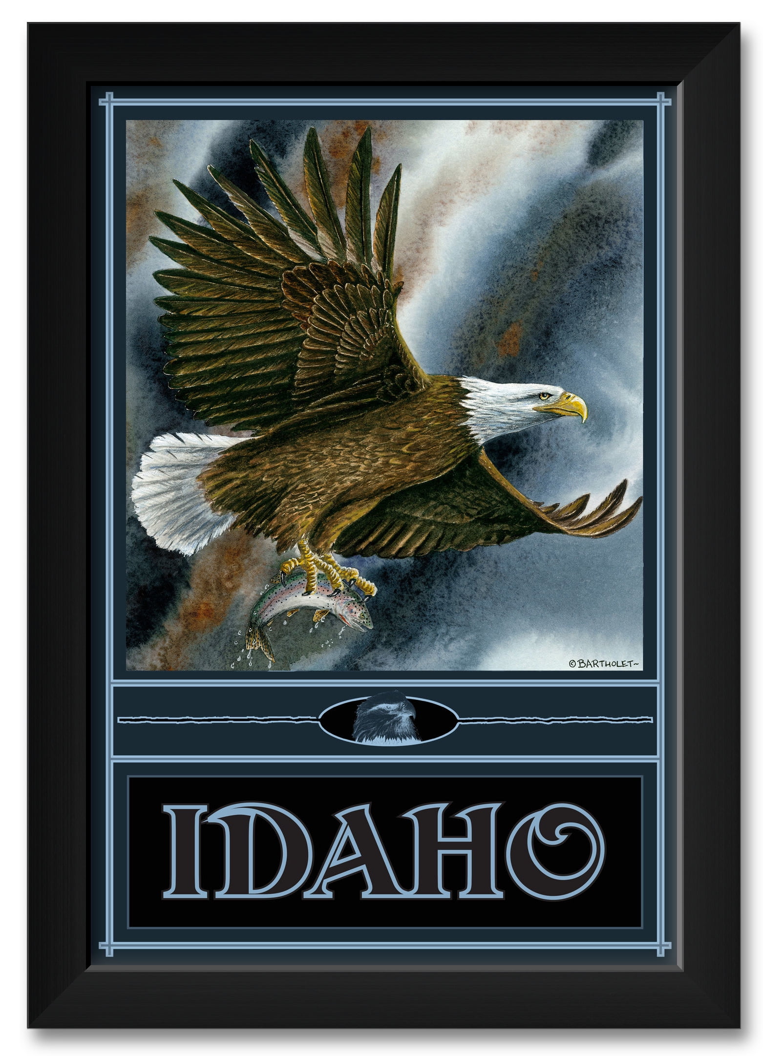 Idaho Eagle Fishing Framed Art Print By Dave Bartholet Size Idaho Eagle Fishing Framed Art Print By Dave Bartholet Size 12 X 18 14 20 Com