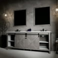 thumbnail image 4 of Marsyas 84 in W Ash Grey Double Vanity, Cultured Marble Top, Faucet Set and 34 in Mirrors, 4 of 8