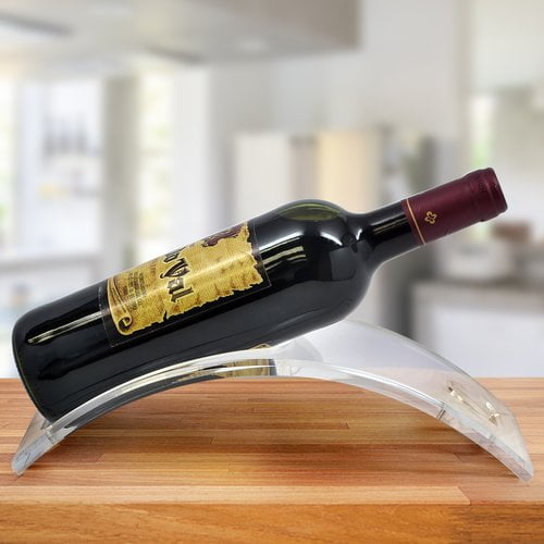 Sorbus Wine Rack Curved Acrylic Single Bottle Wine Stand, No Assembly