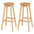 thumbnail image 1 of Costway Set of 2 Bamboo Barstools 31" Backless Pub Dining Chairs w/ Round Seat Natural, 1 of 9