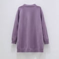 thumbnail image 2 of Mepaouo Girls Cardigans Open Front Long Sleeve Casual Sweater Kids Knit Clothes Coats with Pockets Purple 5-6 Years, 2 of 6