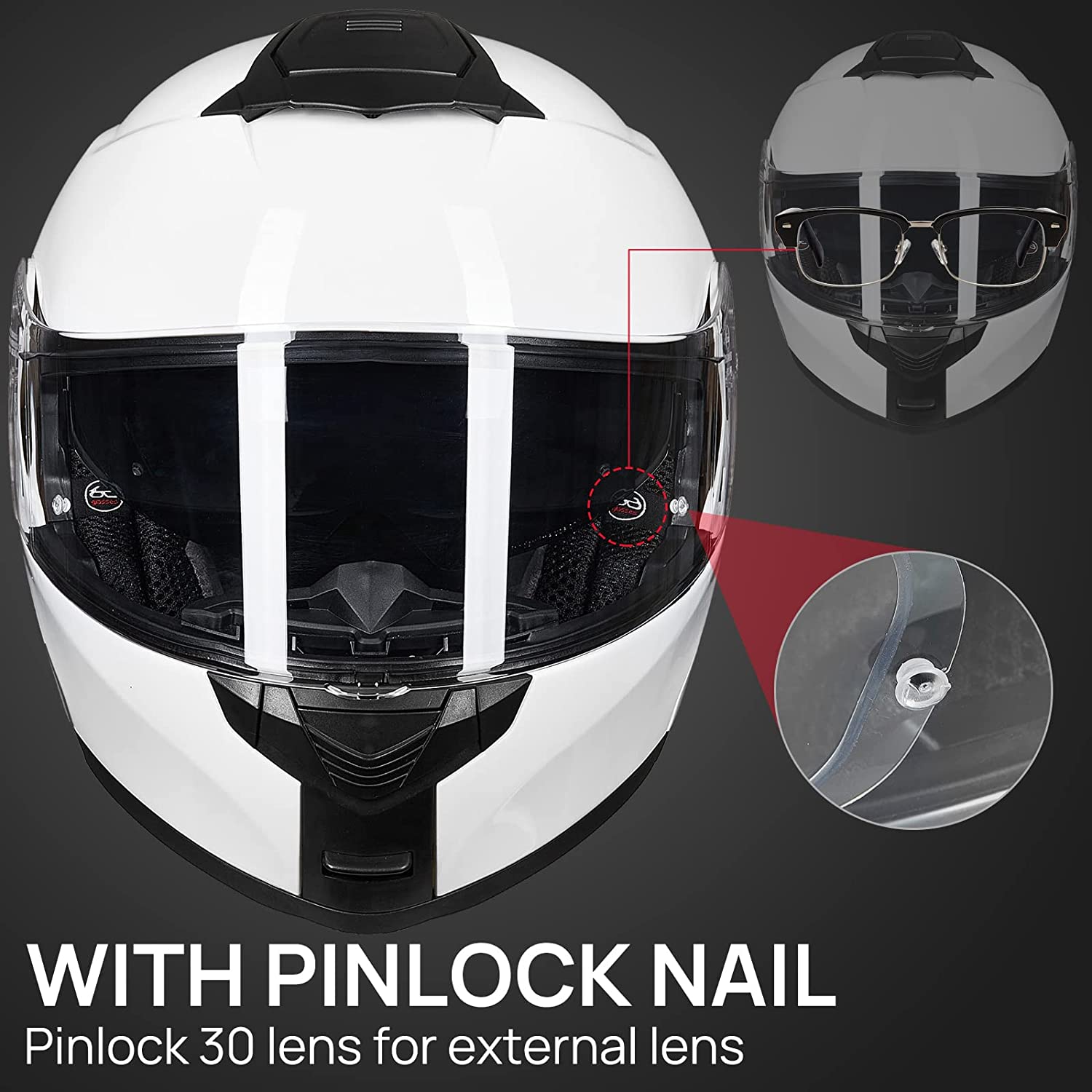 ILM Adult Motorcycle Modular Full Face Helmet Flip up Dual Visor