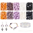 thumbnail image 1 of About 500 Pcs Tile Bracelet Making Kit Including Two Hole Glass Rectangle Beads Big Eye Beading Needles Elastic Thread for Bracelet Necklace Earring Jewelry Making, 1 of 5