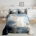 thumbnail image 2 of Erosebridal Aesthetic Navy Blue Bedding Comforter Set, Modern Abstract Artwork Down Comforter, Reversible 2 Pieces, 2 of 8