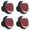 thumbnail image 2 of 4 Pcs Classical Tartanplaid Knobs for Kitchen Cabinet Cupboard Dresser Bookcase Drawer Pulls Handles Round Home Decor, 2 of 8
