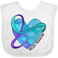 thumbnail image 3 of Inktastic Suicide Prevention Awareness Purple and Teal Heart Ribbon Boys or Girls Baby Bib, 3 of 4