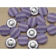 thumbnail image 5 of IBA Indianbeautifulart Purple 2 Hole Stripe & Semi Circle Geometric Shirting Buttons Canvas Fabric Covered Buttons&nbsp;Cloth Embellishments For Scrapbooking Pack Of 50, 5 of 7