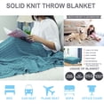 thumbnail image 2 of Unique Bargains Cable Knitted Bed Sofa Throw Blanket Teal Blue 71" x 79", 2 of 7