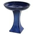 thumbnail image 6 of Sunnydaze Nantes Freestanding Ceramic Outdoor Bird Bath, UV-Resistant Blue Finish, 6 of 10