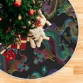 thumbnail image 5 of FMSHPON Classic Embroidery Dragon Xmas Christmas Tree Skirt Stand Mat for Holiday Party Decoration Indoor Outdoor 48 inches, 5 of 6