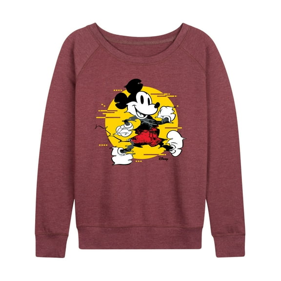 Disney - Mickey & Friends - Mickey Mouse - Spotlight Glitch - Women's Lightweight French Terry Long Sleeve Shirt