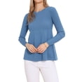 thumbnail image 1 of SUÉTERES DE PULÓVER CHIC INSPIRADOS PARA MUJERES, AJUSTE SUELTO CASUAL, CUELLO REDONDO, MANGA LARGA, SUÉTER DE PUNTO ELÁSTICO, TOPS ELEGANTES PEPLUM TALLA S AZUL, 1 of 6