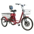thumbnail image 2 of EWheels 3 Wheel Tricycle Mobility Scooter w/ Electric Or Pedal Option, Red, 2 of 3