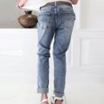 thumbnail image 4 of Aayomet Women Jeans Tall Women's Cowboy Cut High Rise Slim Fit Tapered Leg Jean,Light Blue XXL, 4 of 5