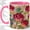 Pink, variant on Stained Glass Rose Accent Mug, 11oz Ceramic Coffee Cup for Rose Lovers
