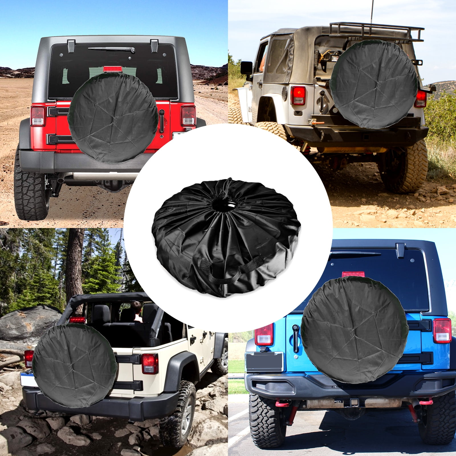 SUV and Many Vehicle 14 15 16 17 Belleeer Housse de Roue de Secours,Fishes Hand Drawn Spare Wheel Tire Cover Waterproof Dust-Proof Universal for,Trailer RV 