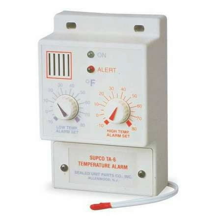 Supco Temperature Alarm,-10 to 80F,120VAC TA-6
