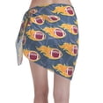 thumbnail image 2 of Kll Burning Rugby Balls Print Women'S Sarong Coverups Short Bathing Suit Wrap Skirt Beach Wrap Swimsuit Cover Ups, 2 of 7