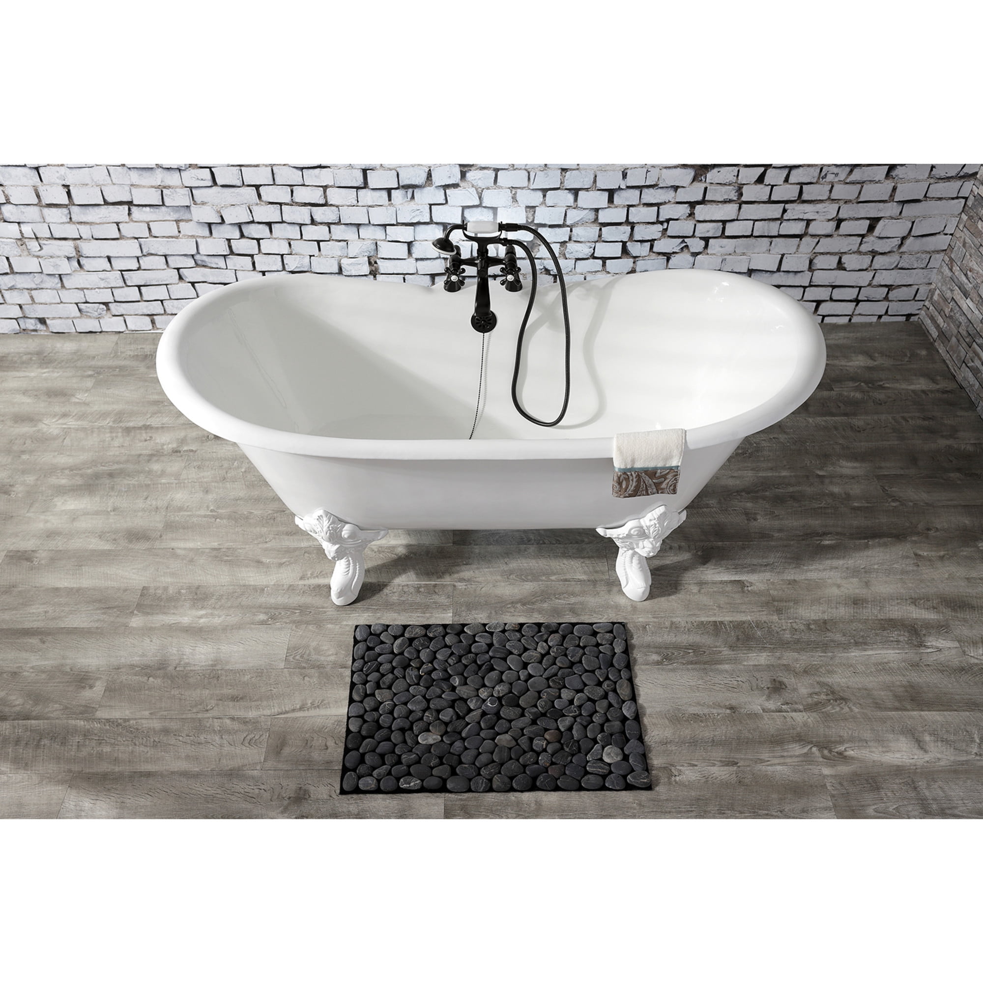 Kingston Brass CC2090 Brass Chain and Stopper Tub Waste and Overflow in Matte Black