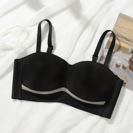 

TIANEK Front Closure Bras for Women Fashion Strap Sexy Lift Padded Ice Silk Everyday Underwear Clearance
