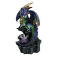 thumbnail image 6 of Green Blue Gold Galaxy Baby Dragon On Faux Geode LED Crystals Rock Figurine, 6 of 9