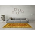 thumbnail image 3 of Ahgly Company Machine Washable Indoor Round Medallion Yellow Traditional Area Rugs, 7' Round, 3 of 4