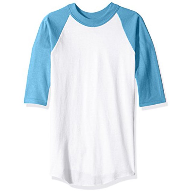 Soffe Chandail de Baseball Garçon Grande Taille, Blanc/bleu Columbia, Petit
