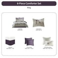 thumbnail image 4 of Madison Park 8 Piece King Floral Comforter Set, Cotton Comforter Bed in A Bag with Bedskirt, Spring Floral Comforter Bed Set, Bedding Sets with Decorative Pillow for Girls, Purple/Taupe, 4 of 7