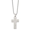 thumbnail image 3 of FJC Finejewelers Stainless Steel Polished Laser cut Cross 22in Necklace 22 Inches x 21 mm, 3 of 6
