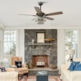 thumbnail image 2 of Modern 52 inch Ceiling Fan with 4 Lights Remote Control Crystal Chandelier Fan, Black, 2 of 15