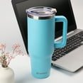 thumbnail image 3 of AQUAPHILE Insulated Tumbler with Leak-proof Lid and Straw, 40 oz Insulated Stainless Steel Coffee Mug with Handle, Travel Coffee Mug，Light Blue, 3 of 8
