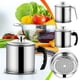 thumbnail image 1 of Olla de filtro de aceite de acero inoxidable 304 | Colador de malla fina y bandeja de goteo | Boca ancha fácil de limpiar | Caño a prueba de fugas | Múltiples tamaños | Para aceite de cocina, 1 of 6