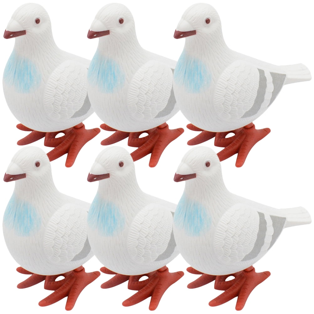 6Pcs Pigeon Toys Wind Up Toys Plastic Pigeon Clockwork Toys Gift Basket