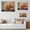 thumbnail image 4 of Designart "Sails Boat Energetic" Transportation Print on Natural Pine Wood, 4 of 5