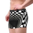 thumbnail image 3 of Kdxio Men's Boxer Briefs with 3d Black and White Checkerboard Tunnel Print - Comfortable and Breathable Underwear for Everyday Wear, 3 of 7