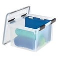 thumbnail image 6 of IRIS USA File Box WeatherPro File Organizer Plastic File Box for Letter/Legal File, Durable Lid and Seal w/ Secure Latching Buckles, Stackable and Nestable, Clear 32 Qt. 1Pack, 6 of 6