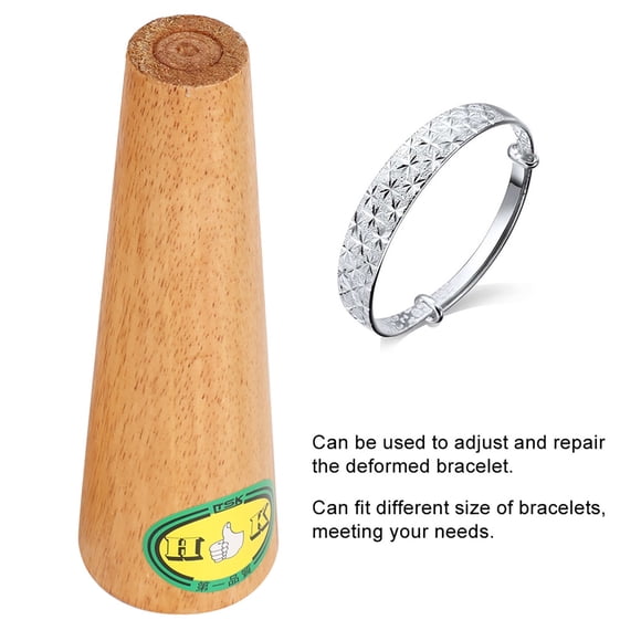Bracelet Mandrel, Wooden Jewelry Deformation Repair Tool for Adjusting Bracelets, with Material for Soft Non Ferrous Metals