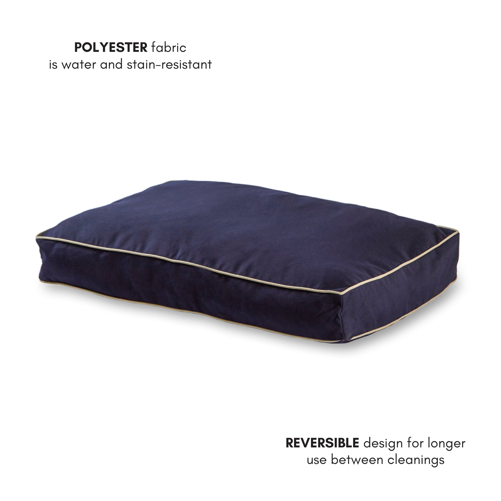Happy Hounds Casey Indoor/Outdoor Pillow Style Dog Bed, Navy, Extra Small (24 x 18 in.)