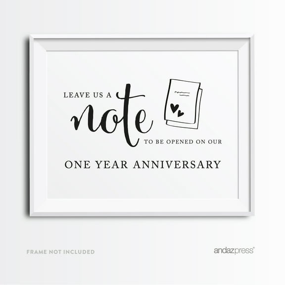 Time Capsule - Leave Us A Note Formal Black & White Wedding Party Signs