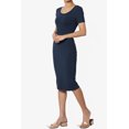 thumbnail image 3 of TheMogan Robe Midi Moulante en Jersey de Coton Extensible à Manches Courtes pour Femmes, 3 of 6