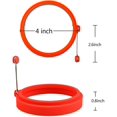 thumbnail image 2 of Mcmuffin Set Of 6 Round Silicone Egg Rings 10.2cm Red, 2 of 2