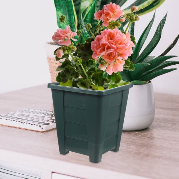 Luxshiny Flower Pot Dark Green PP Resin 1Pack for Friends Who Love Planting