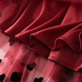 thumbnail image 7 of SELONE Tulle Skirts for Women Fashion Long Vintage Tulle Tutu Skirt Love Flocking High Waist Mesh Pleated A-Line Swing Skirt Skirts for Women Midi Length Skirts for Women Knee Length 8-Red One Size, 7 of 7