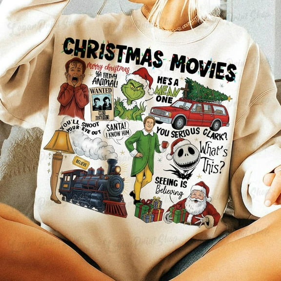Retro Christmas Characters 2025 Shirt, Xmas Movie Sweatshirt, Vintage Unisex Sweater