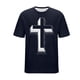 thumbnail image 5 of Camisas de Manga Corta de los Hombres Casual Pascua-Impresión Suelta Deportes Elásticos Cuello Redondo, Suave Blusa de Poliéster Spandex, 5 of 6